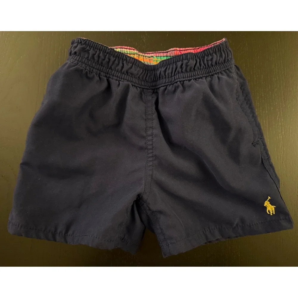 Ralph Lauren Baby Swim Trunks Shorts Toddler Boys 24m Navy‎ Mesh-Lined Swimwear